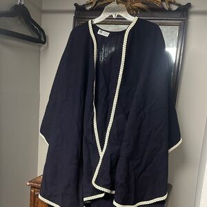 Elegant Navy Sweater with White Trim